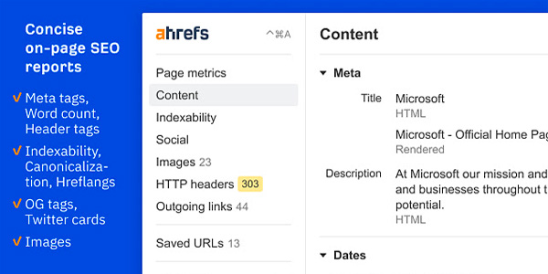 SEO on page Ahrefs